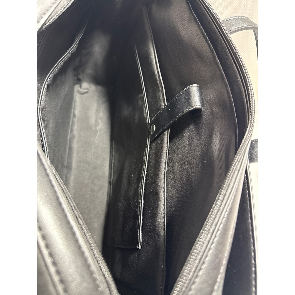 CALPAK Haven Laptop Tote Bag Black Faux Leather Work Travel Bag ATO2101 NWT - Picture 9 of 9
